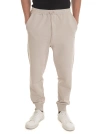 Hugo Boss Mens Boss Logo-embroidery Relaxed-fit Recycled-polyester Blend Stretch-borg Jogging Bottoms In Beige