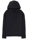 Hugo Boss Mens Dark Blue Branded Pouch-pocket Stretch-jersey Hoody Xl In Black