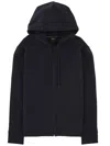 Hugo Boss Mens Dark Blue Branded Pouch-pocket Stretch-jersey Hoody Xl In Black