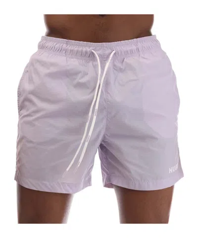 Hugo Boss Haiti Contrast Logo Swim Shorts In Purple