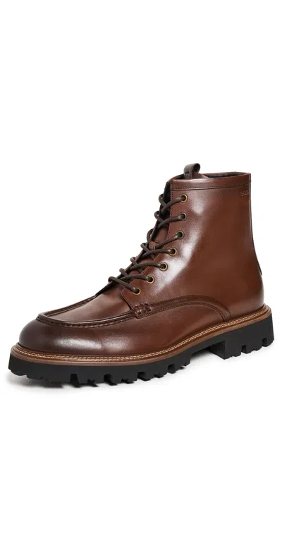 Hugo Boss Half Boots With Apron Toe Medium Brown
