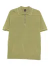 Hugo Boss Half-zip Linen Polo Shirt In Green