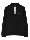 Hugo Boss Half-zip Logo-detail Sweatshirt In Black