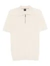 Hugo Boss Boss Ivory Polo Shirt With Half-zip In Neutral
