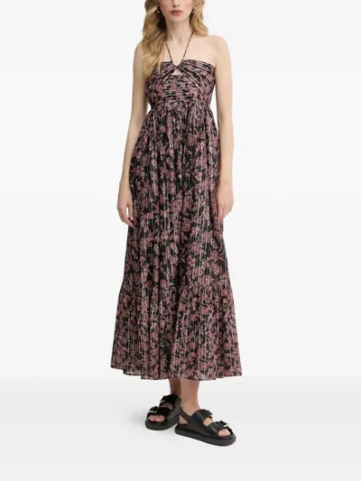 Hugo Boss Halterneck Floral-print Maxi Dress In Multi