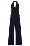 Hugo Boss Boss Blazer Halter Jumpsuit In Dark Blue