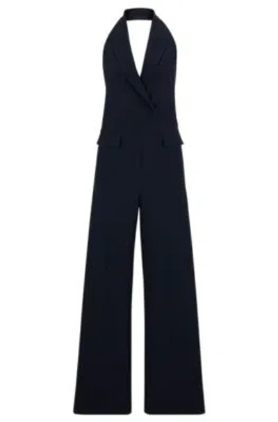 HUGO BOSS HALTERNECK JUMPSUIT WITH PEAK LAPELS