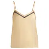 Hugo Boss Hammered-satin Camisole With Lace Insert