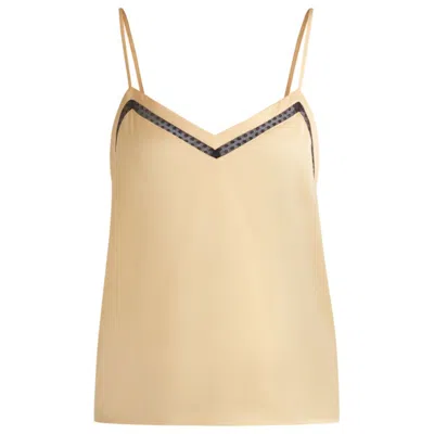 Hugo Boss Hammered-satin Camisole With Lace Insert