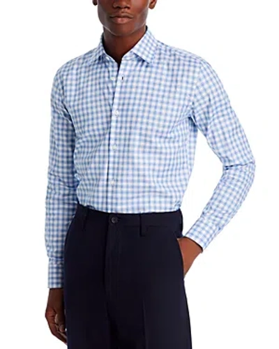 Hugo Boss Hank Cotton Blend Check Slim Fit Dress Shirt In Light Pastel Blue