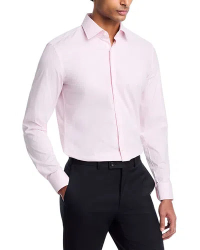 HUGO BOSS HANK COTTON STRETCH CHECK DOT SLIM FIT DRESS SHIRT