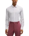 Hugo Boss Hank Kent Slim Fit Button Front Shirt In Dark Pink