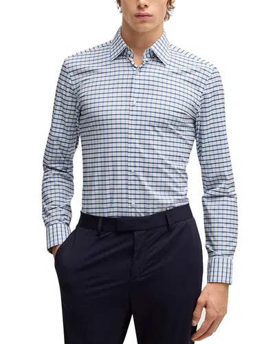 Hugo Boss Hank Kent Slim Fit Button Front Shirt In Light Pastel Blue