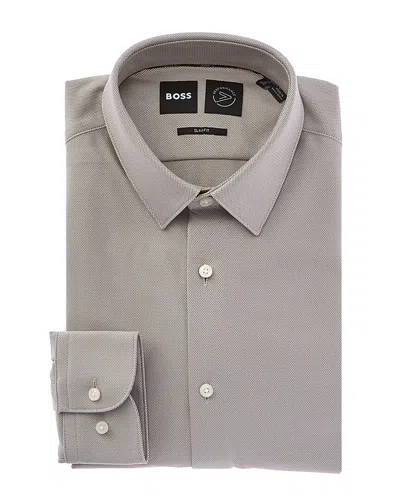 Hugo Boss Hank Kent Slim Fit Dress Shirt In Gray
