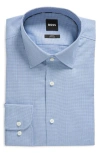 Hugo Boss Hank Kent Slim Fit Easy Iron Stretch Cotton Dress Shirt In Bright Blue