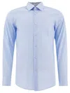 Hugo Boss Tailored Shirt With Button-down Collar And Cuff Buttons In Blue