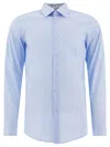Hugo Boss Tailored Shirt With Button-down Collar And Cuff Buttons In Light Blue