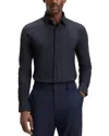 Hugo Boss Hank Slim Fit Stretch Button-front Shirt In Blue