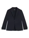 Hugo Boss Washable Slim-fit Jacket In A Wool Blend In Blue