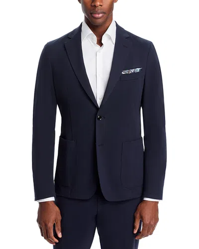 Hugo Boss Hanry Cotton Jersey Slim Fit Unstructured Suit Jacket In Dark Blue