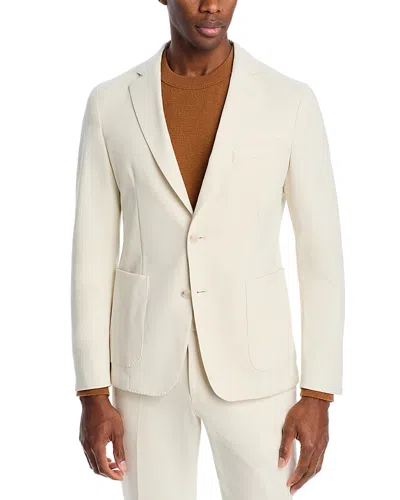 Hugo Boss Hanry Cotton Jersey Slim Fit Unstructured Suit Jacket In White