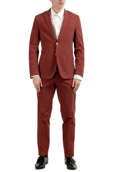 Pre-owned Hugo Boss "hanry-d" Men's Slim Stretch Two Button Suit Us 38r It 48r In Multicolor
