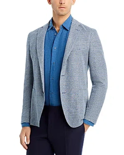 Hugo Boss Hanry Houndstooth Jersey Soft Construction Slim Fit Sport Coat In Bright Blue