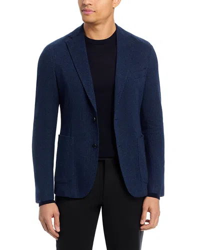 Hugo Boss Hanry Jersey Herringbone Slim Fit Unstructured Sport Coat In Blue