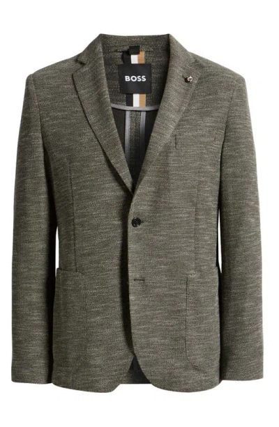 Hugo Boss Hanry Mélange Double Knit Sport Coat In Dark Green