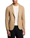Hugo Boss Hanry Melange Jersey Slim Fit Unstructured Sport Coat In Brown