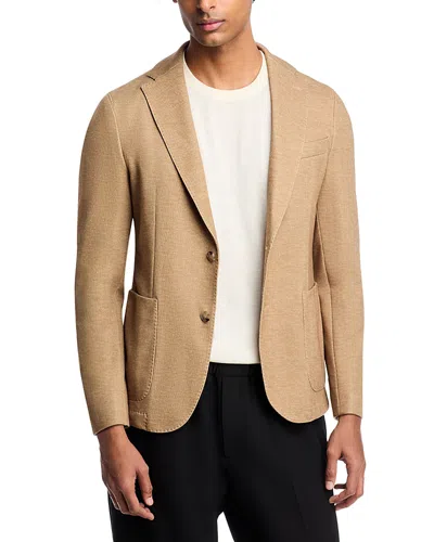Hugo Boss Hanry Melange Jersey Slim Fit Unstructured Sport Coat In Brown