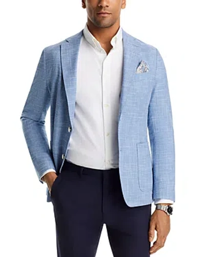 Hugo Boss Hanry Melange Solid Soft Construction Slim Fit Sport Coat In Medium Blue