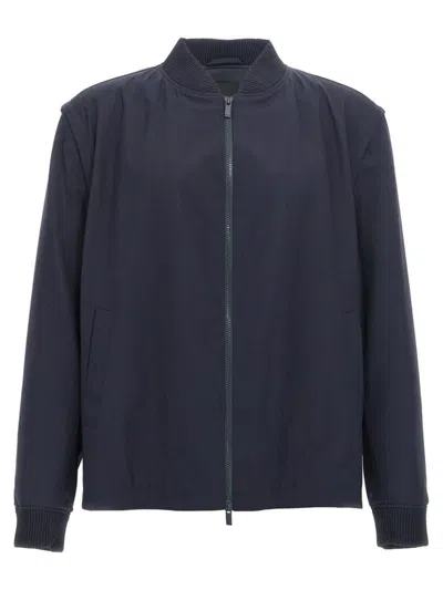 Hugo Boss Long-sleeved Zipper Jacket In Black