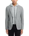 Hugo Boss Hanry Slim Fit Jersey Sport Coat With Removable Hood In Medium Grey
