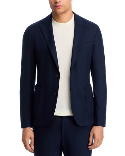 Hugo Boss Hanry Slim Fit Tech Flannel Jersey Unstructured Sport Coat In Blue
