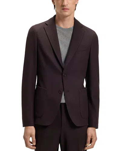 Hugo Boss Hanry Slim Fit Tech Flannel Jersey Unstructured Sport Coat In Burgundy