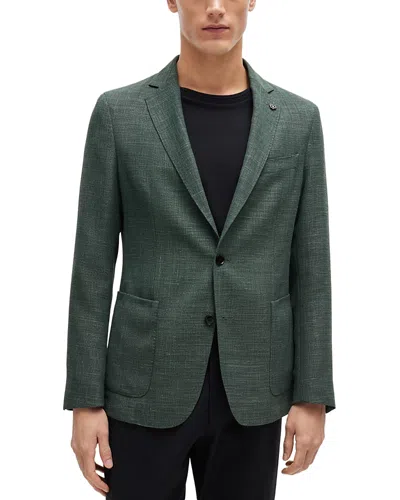 Hugo Boss Hanry Stretch Hopsack Unstructured Slim Fit Sport Coat In Light Green