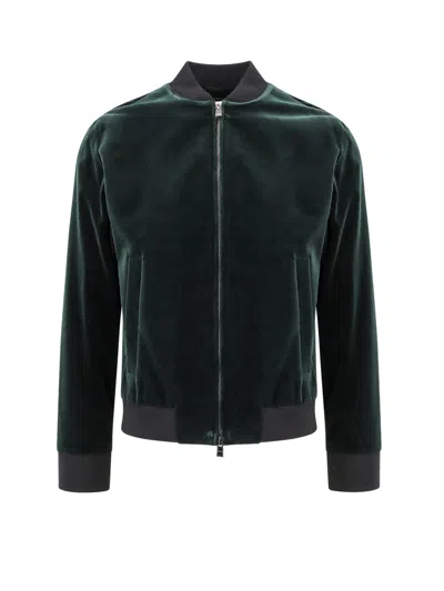Hugo Boss Hanry Velvet Bomber In Green