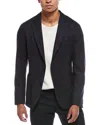 Hugo Boss Hanry Wool & Silk-blend Blazer In Blue