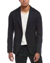 Hugo Boss Hanry Wool & Silk-blend Blazer In Gray