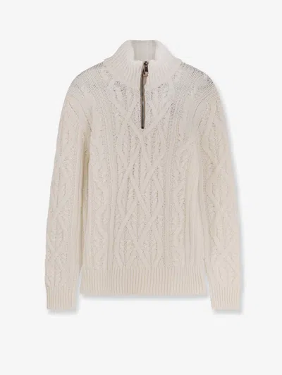 Hugo Boss Harpreno Virgin Wool And Cashmere Sweater In White