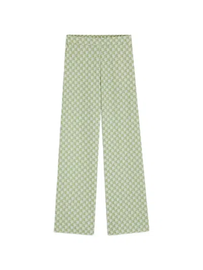 Hugo Boss Haseli Checkered Trousers In Green