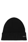 Hugo Boss Hat Made Of Virgin Wool In Black