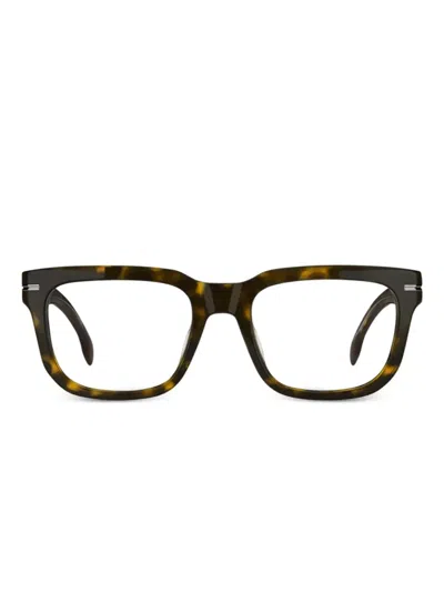 Hugo Boss Havana Square-frame Glasses In Brown