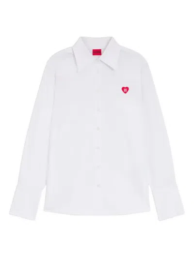 Hugo Boss Heart Buttoned Shirt In White