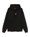 Hugo Boss Mens Black Brand-print Cotton-jersey Hoody In Black