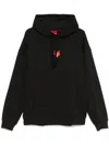 Hugo Boss Mens Black Brand-print Cotton-jersey Hoody In Blue