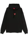 Hugo Boss Mens Black Brand-print Cotton-jersey Hoody In Blue