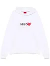 Hugo Boss Heart-print Cotton Hoodie In White