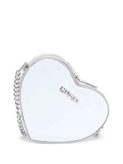 Hugo Boss Heart-shaped Cross Body Bag In Silver
